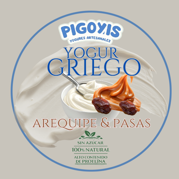 Yogur griego de Arequipe con pasas
