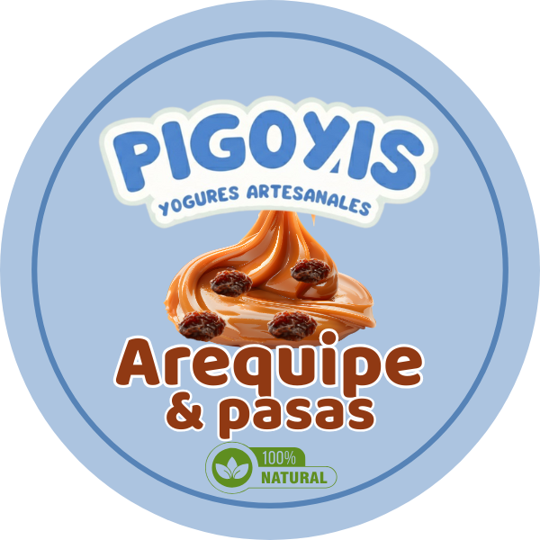 Yogur Pigoyis tradicional sabor Arequipe con pasas