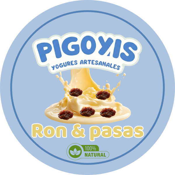 Yogur Pigoyis tradicional sabor Ron con pasas
